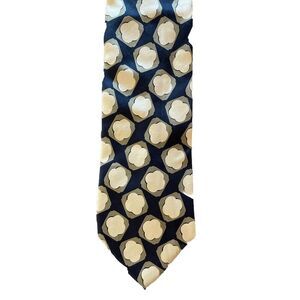 Hugo Boss Mens Tie Necktie Silk Designer Italy Black And Yellow 57‎ X 3 1/2